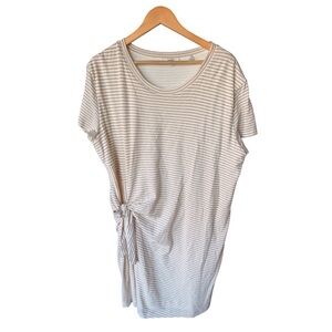 Striped White and Gray Women's Top